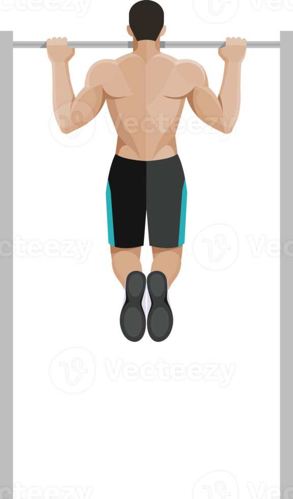 weight exercises people flat color png