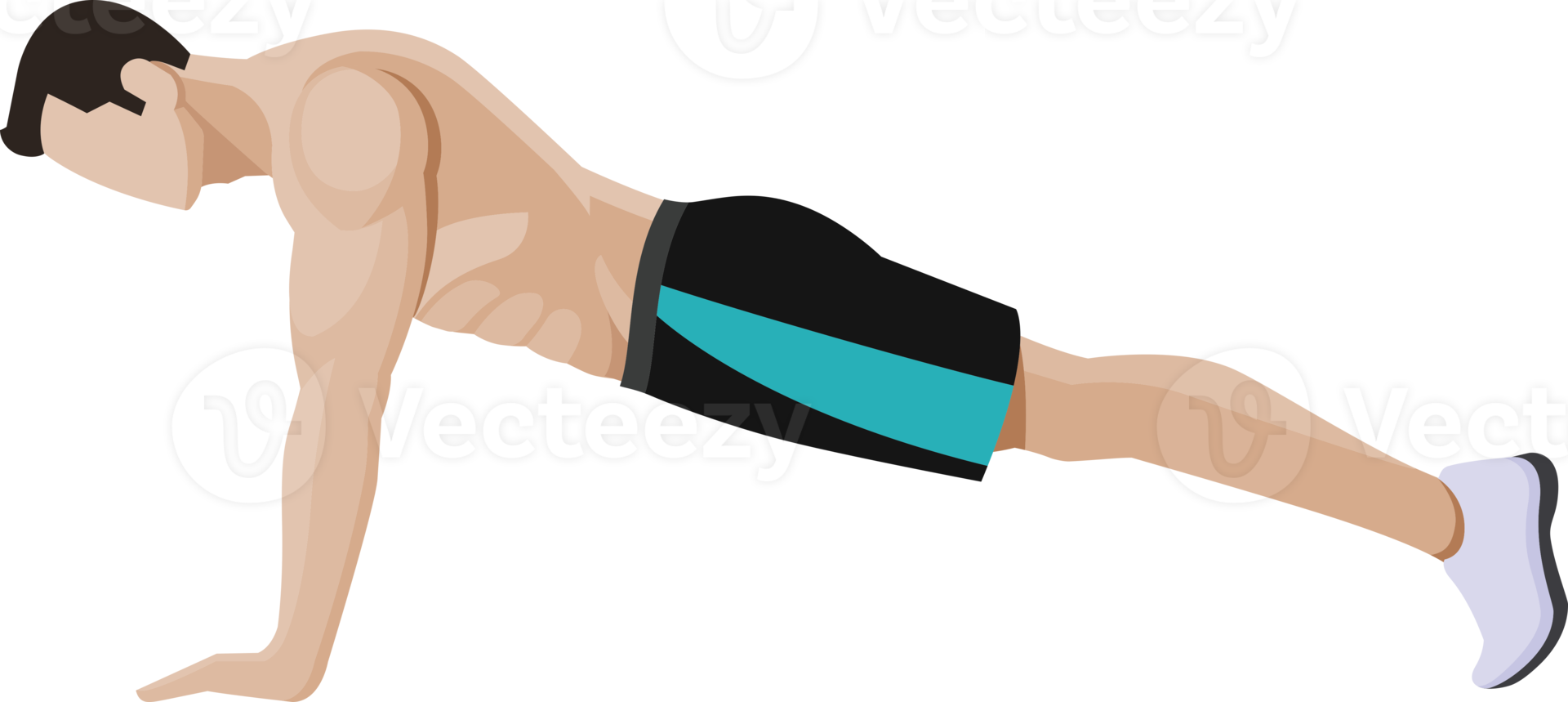 weight exercises people flat color png