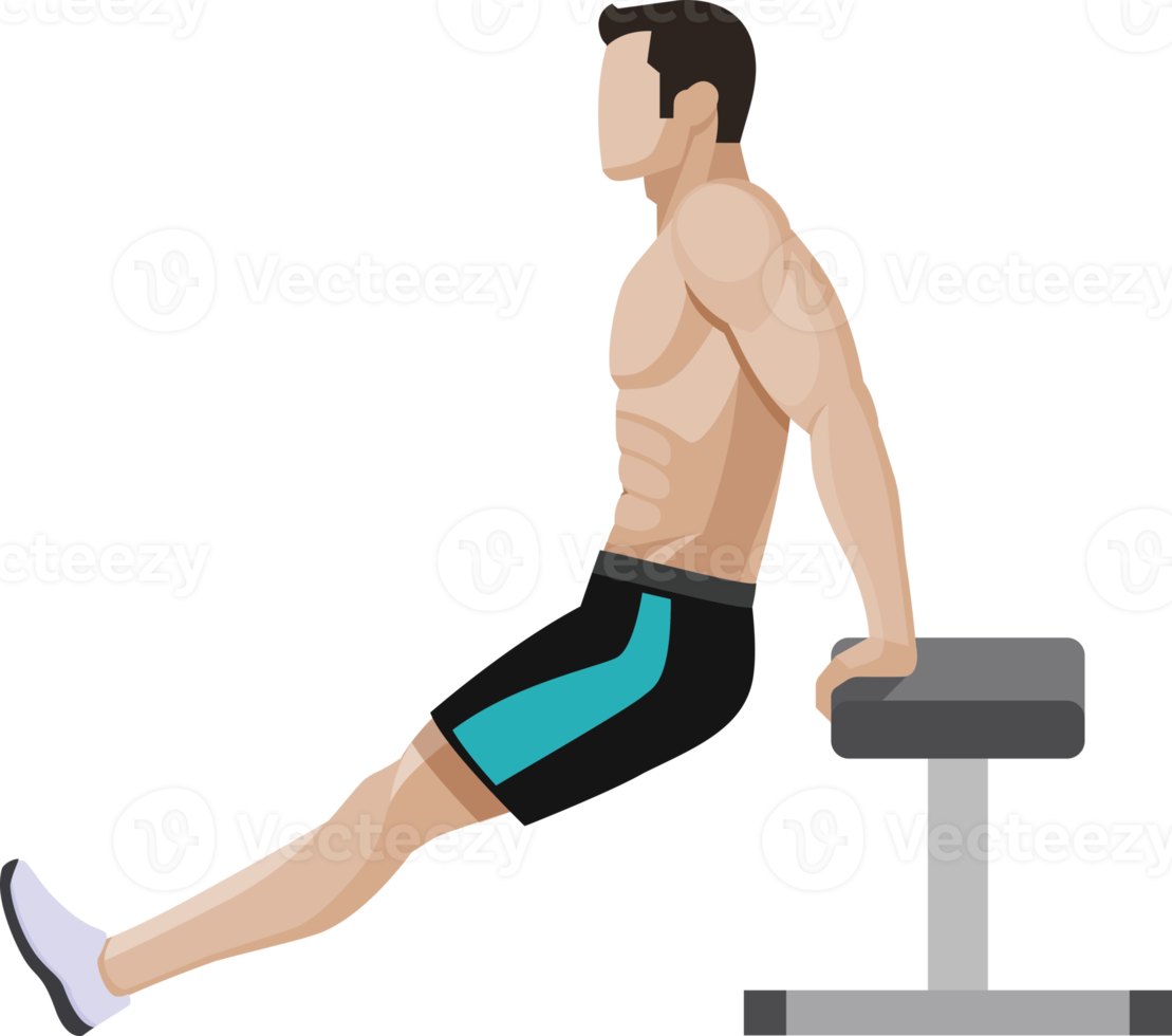 weight exercises people flat color png