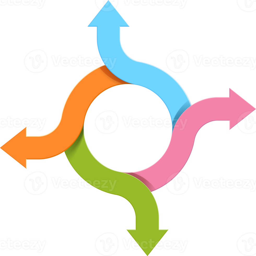 infographie de cercle de flèche png