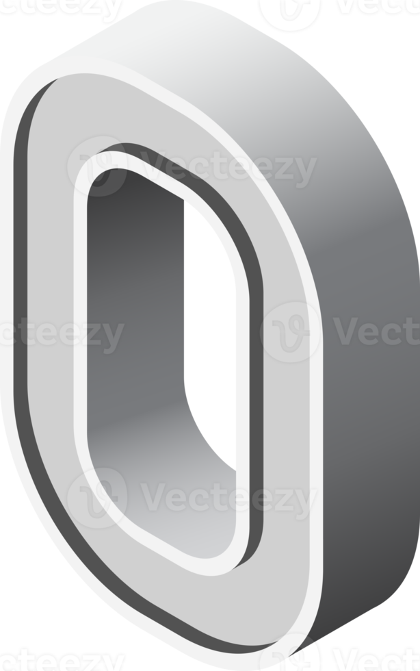 alphabets font isometric png