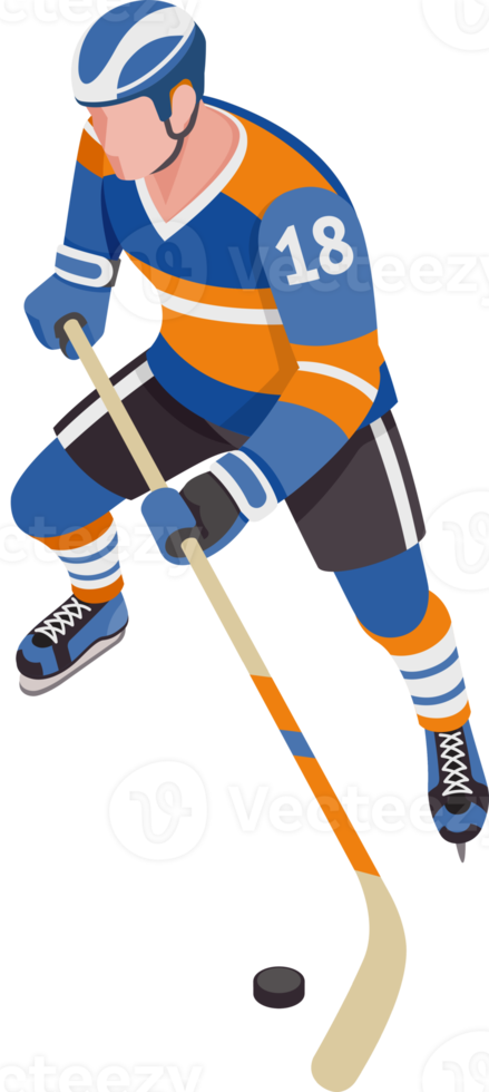 ilustración de color de deportes de hockey png