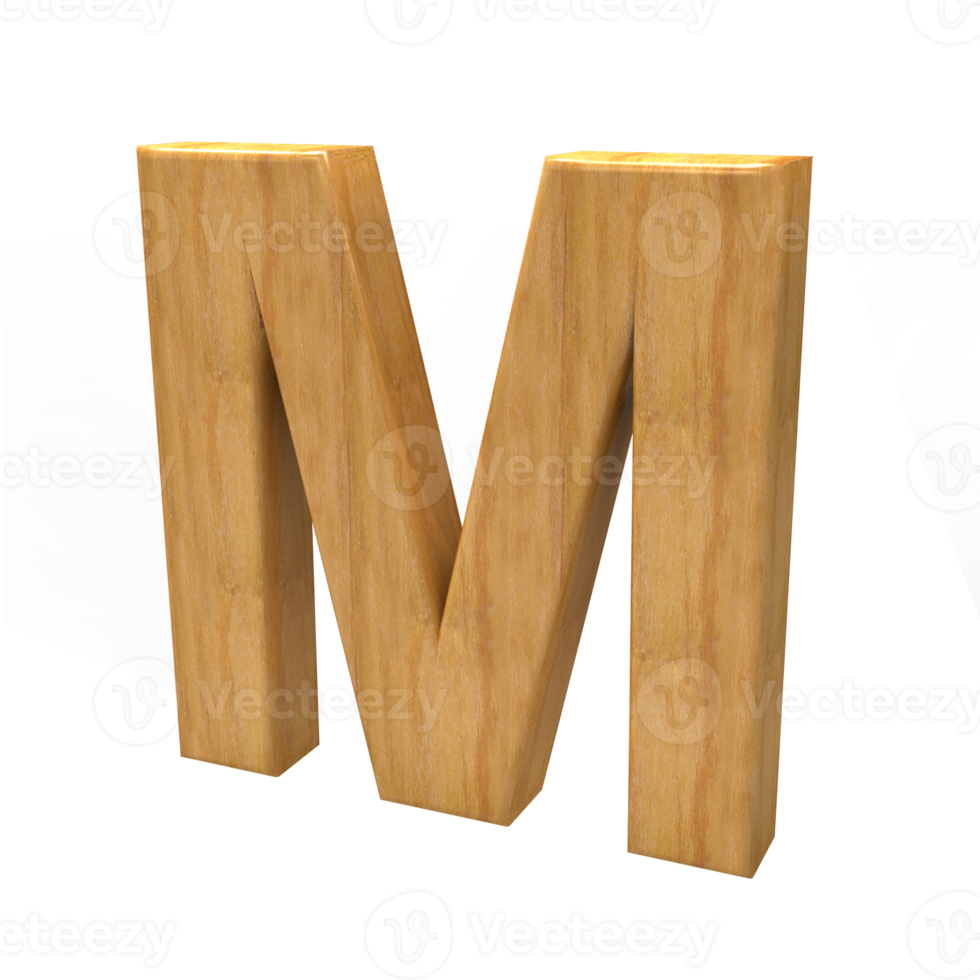 3D wood text alphabet letters png