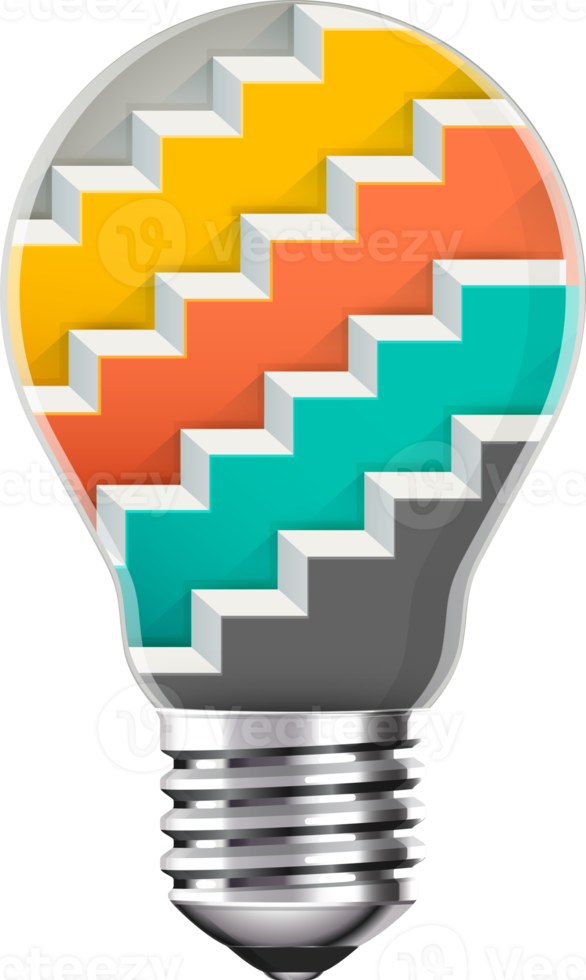 Lightbulb staircase infographic png