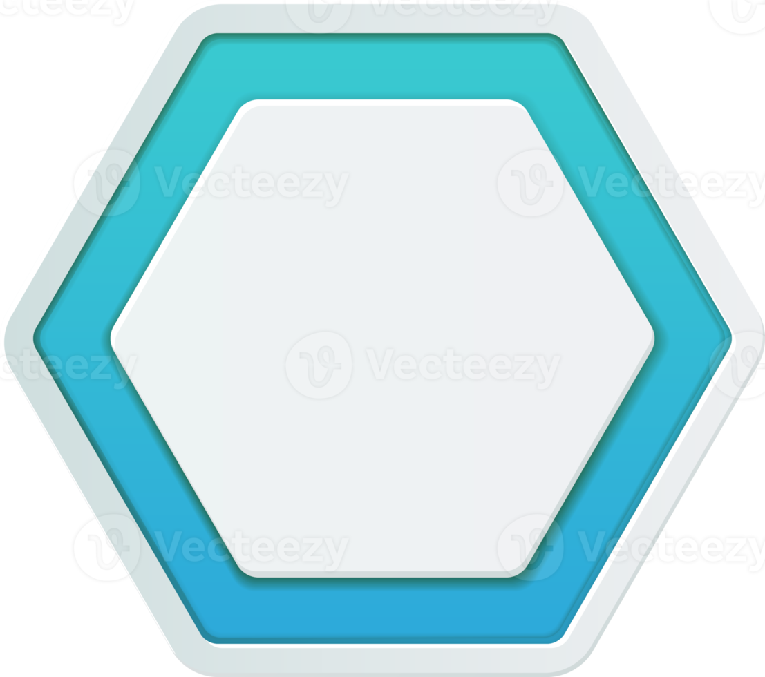3d hexagon button png
