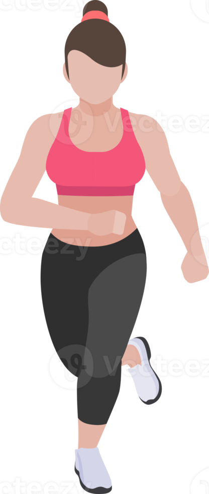 femme exerce une couleur plate png