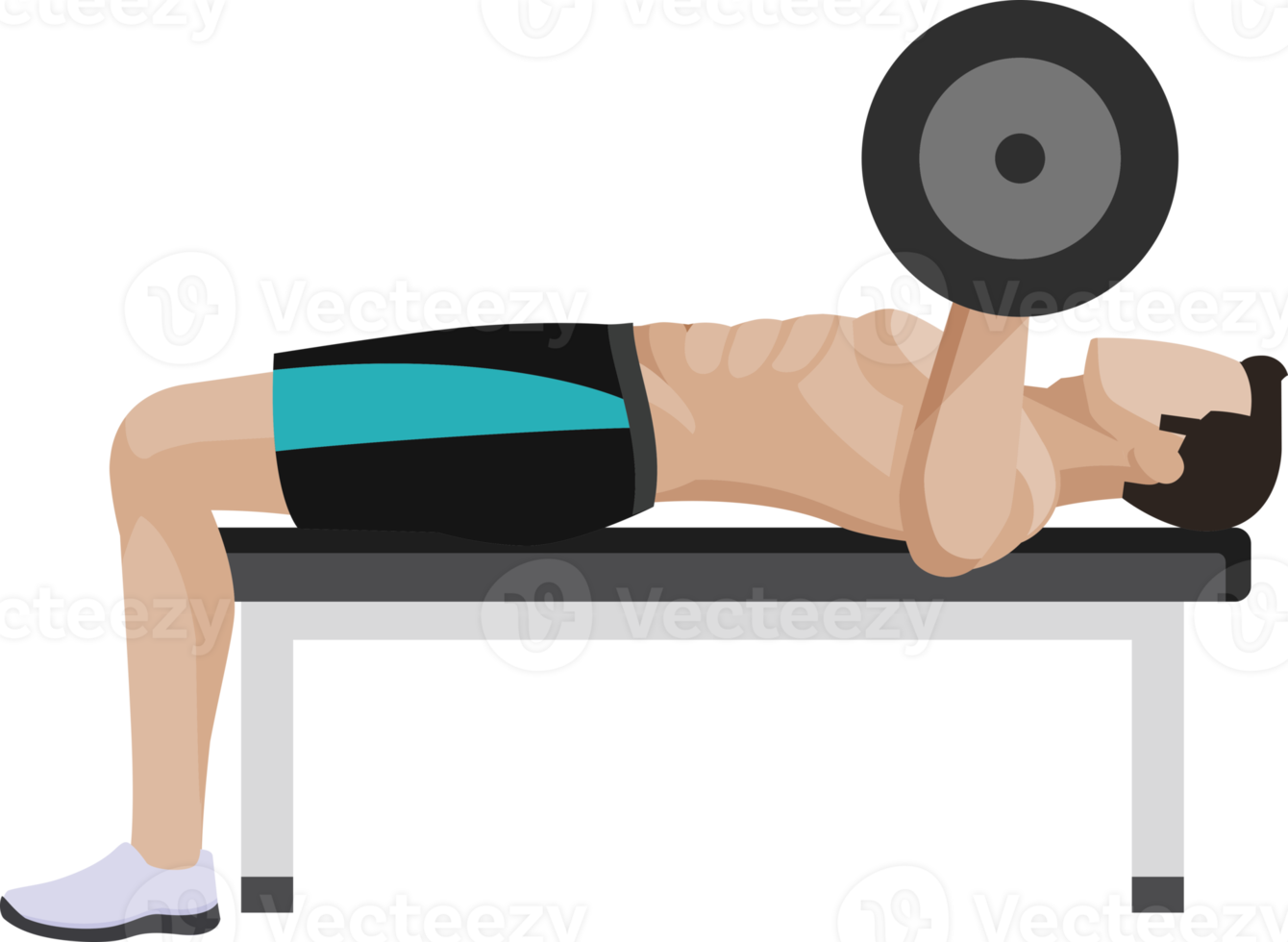 weight exercises people flat color png