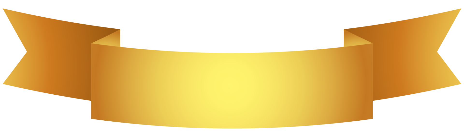 Gold Ribbon Clipart Banner (PNG Transparent)