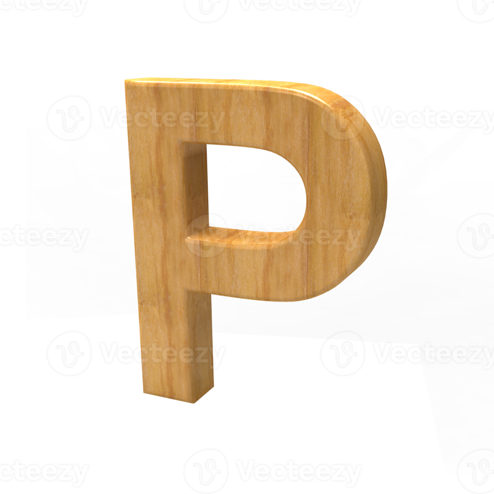 3D wood text alphabet letters png