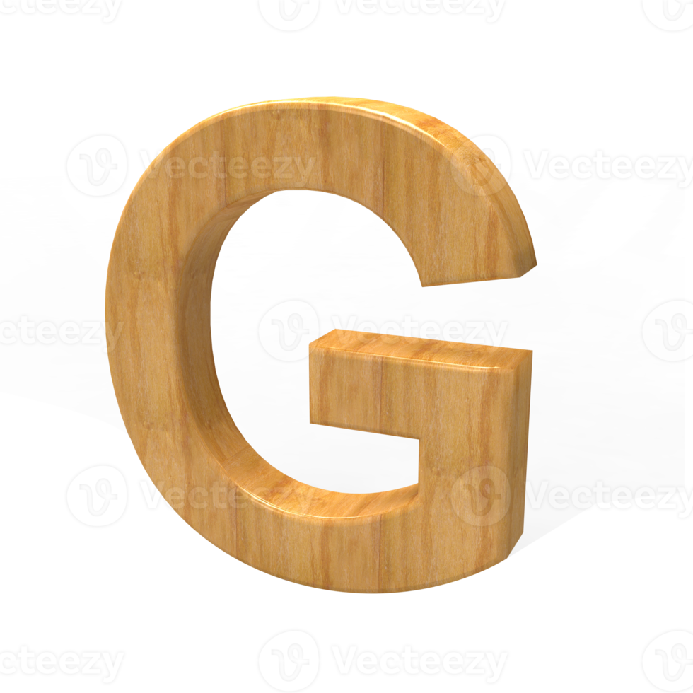 3D wood text alphabet letters png