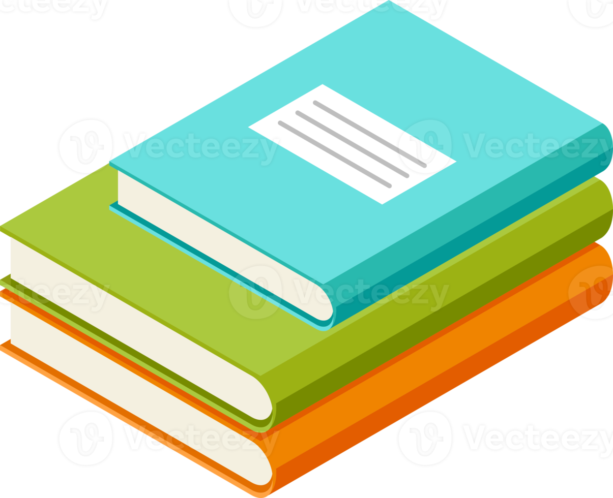 Book isometric flat colors png