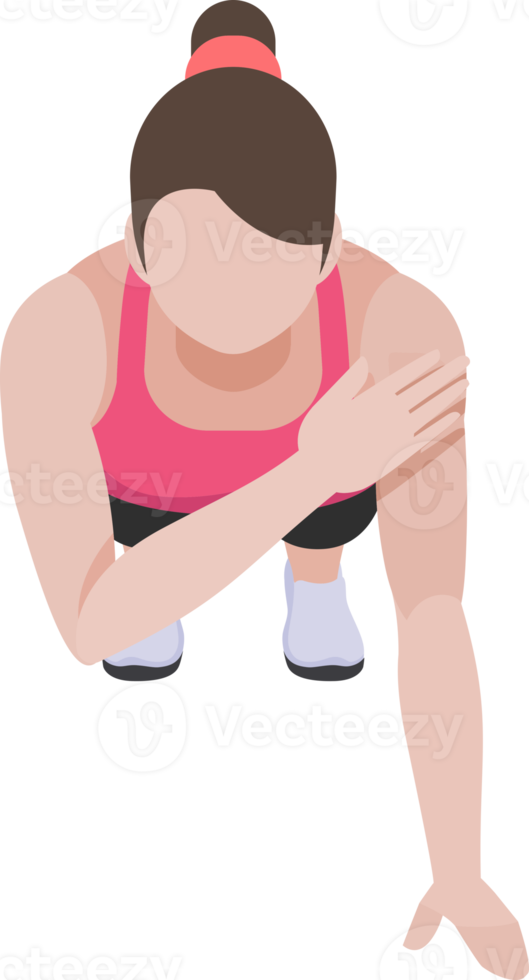 woman exercises flat color png