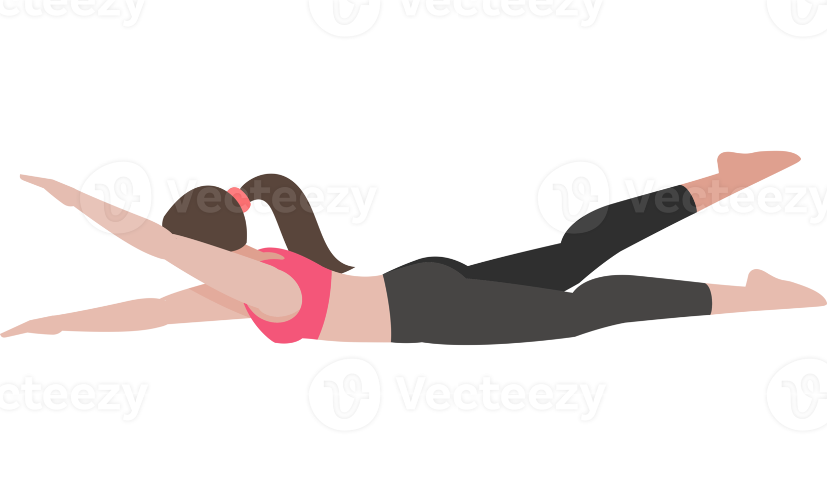 woman exercises flat color png