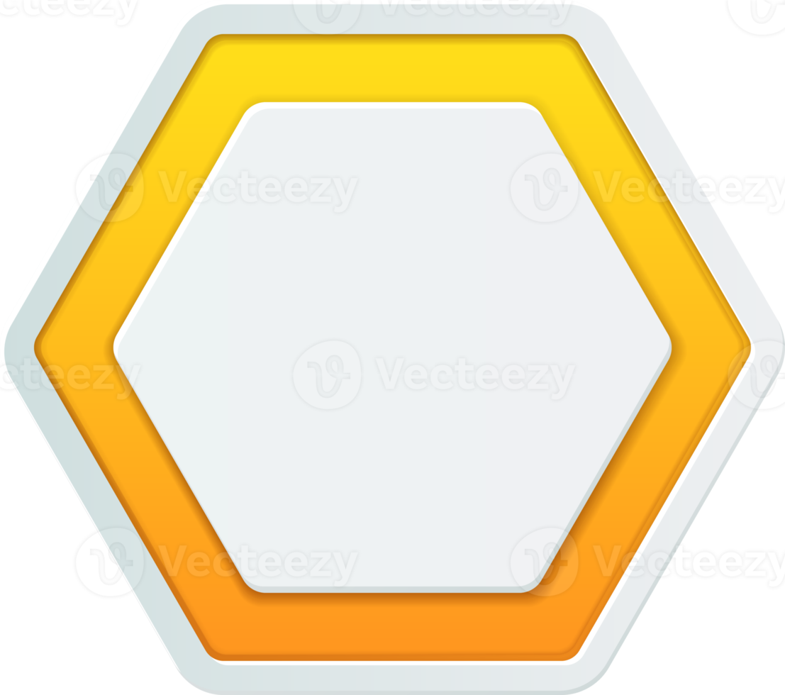 3d hexagon button png