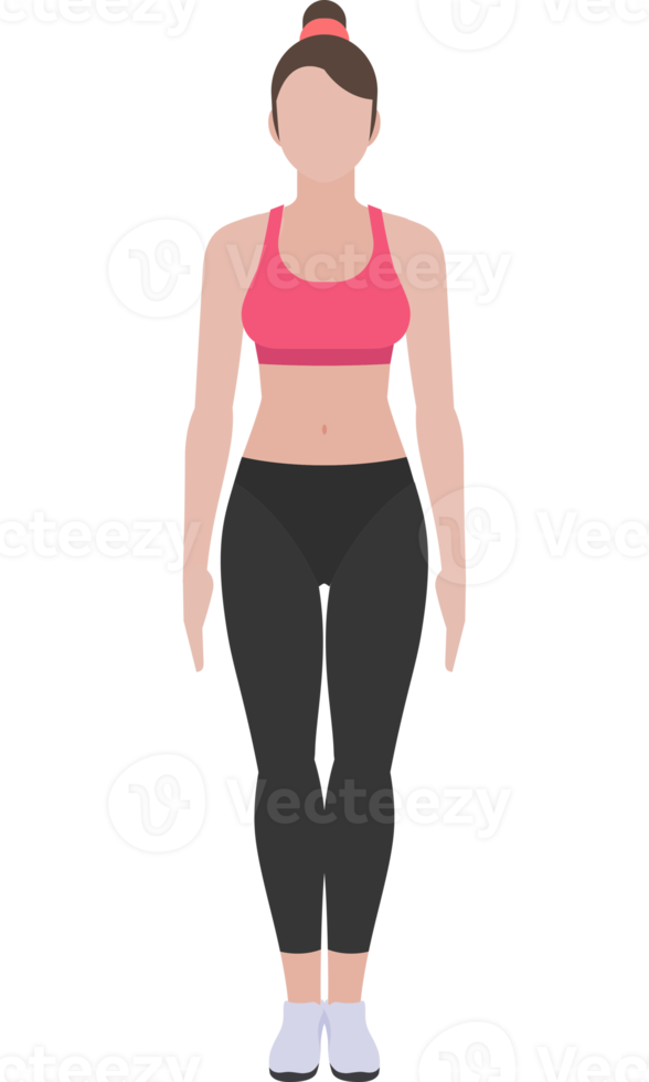 mujer ejercita color plano png