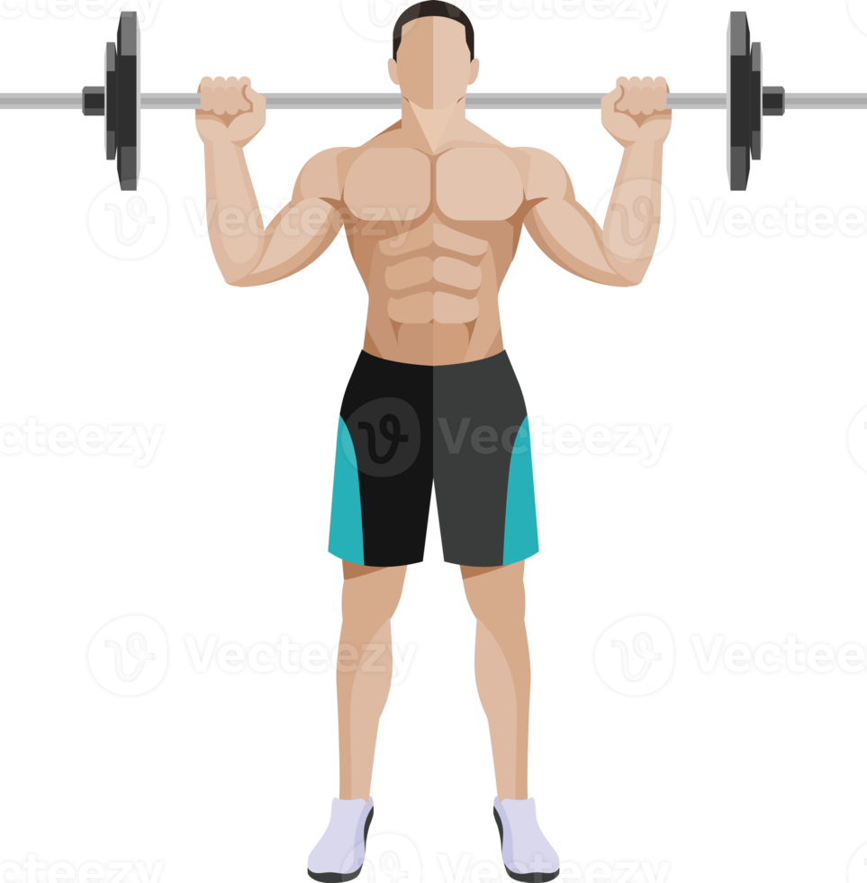weight exercises people flat color png