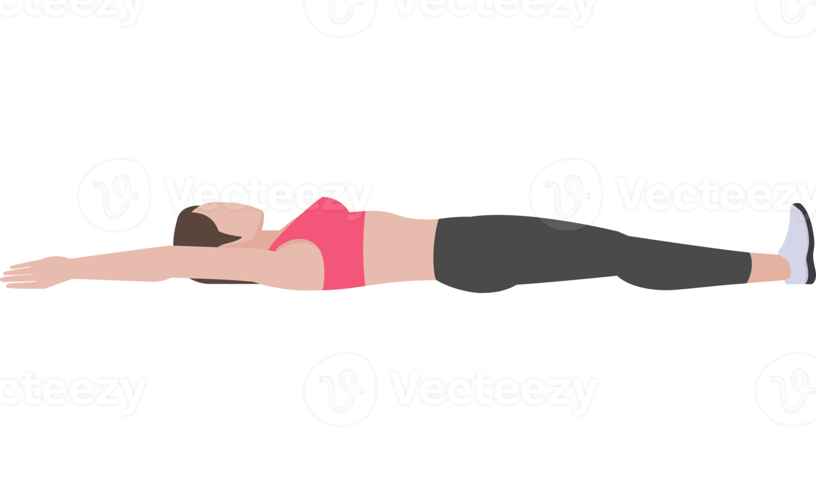woman exercises flat color png