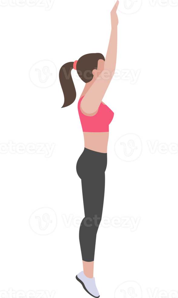 woman exercises flat color png