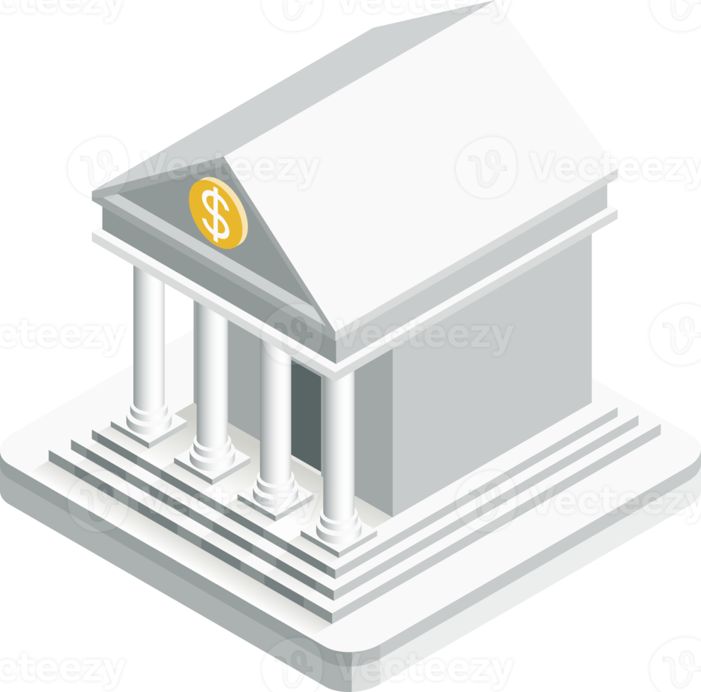 Financial institution isometric png