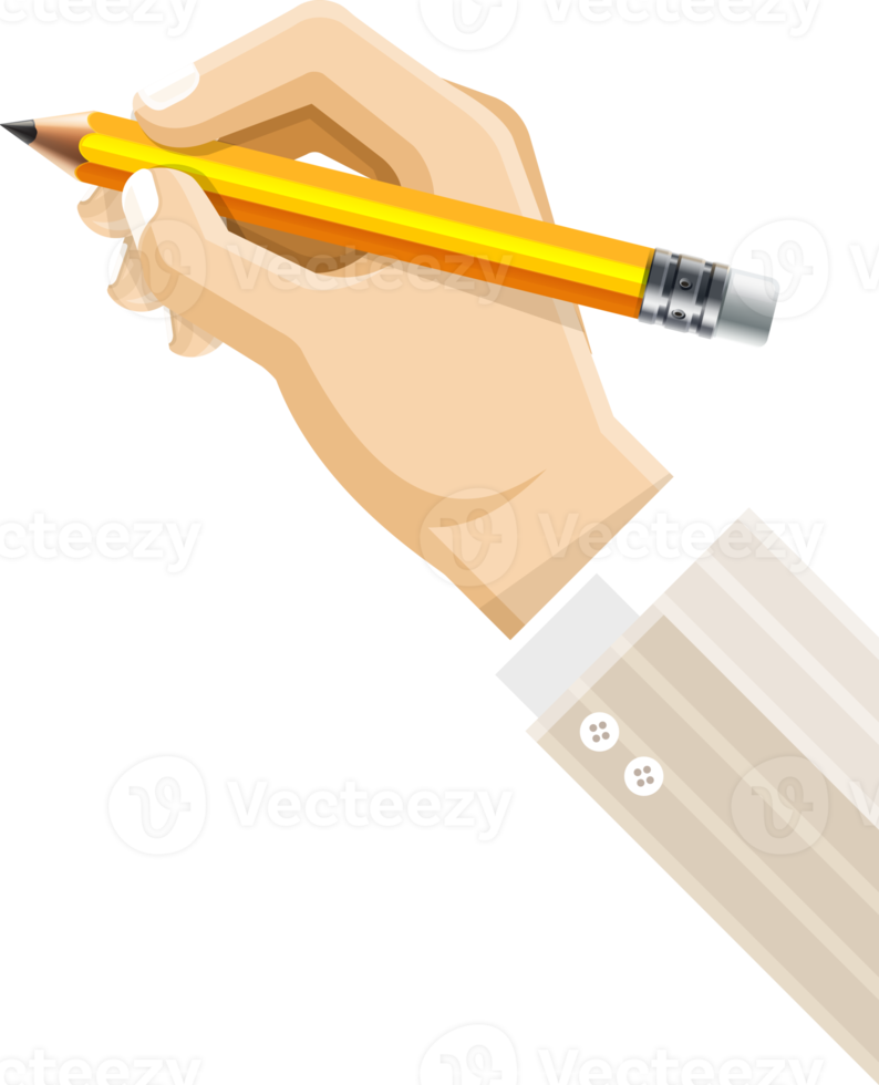 Business hand holding pencil png