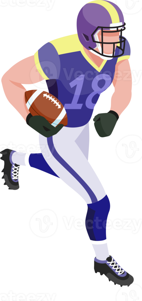 American football sports coloor illustration png