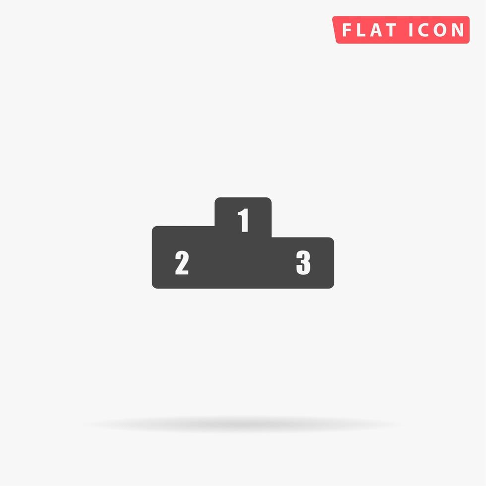 Flat Pedestal. Simple flat black symbol with shadow on white background. Vector illustration pictogram