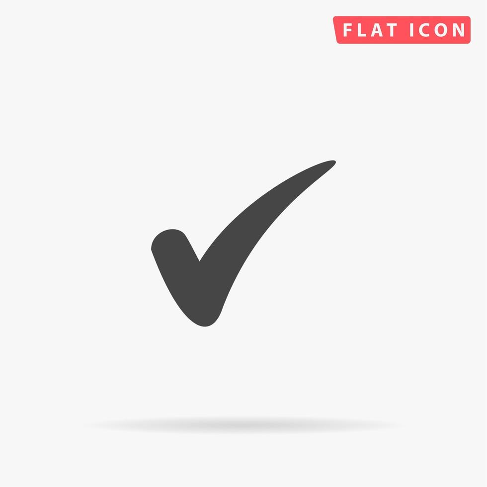 Confirm. Simple flat black symbol with shadow on white background. Vector illustration pictogram