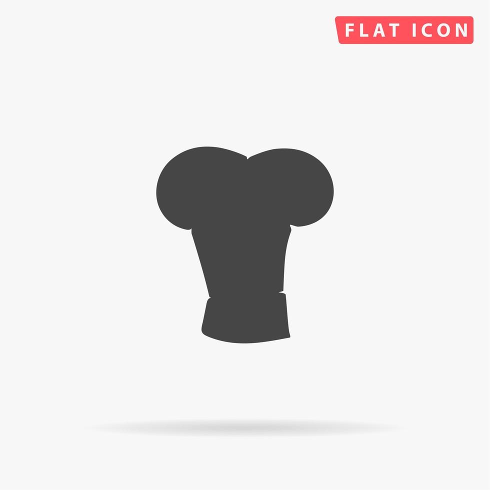 Big chef hat. Simple flat black symbol with shadow on white background. Vector illustration pictogram