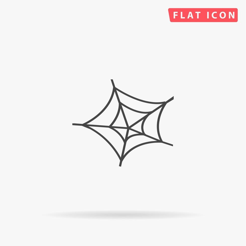 Spiderweb. Simple flat black symbol with shadow on white background. Vector illustration pictogram