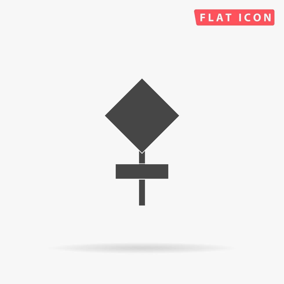 Empty warning sign. Simple flat black symbol with shadow on white background. Vector illustration pictogram