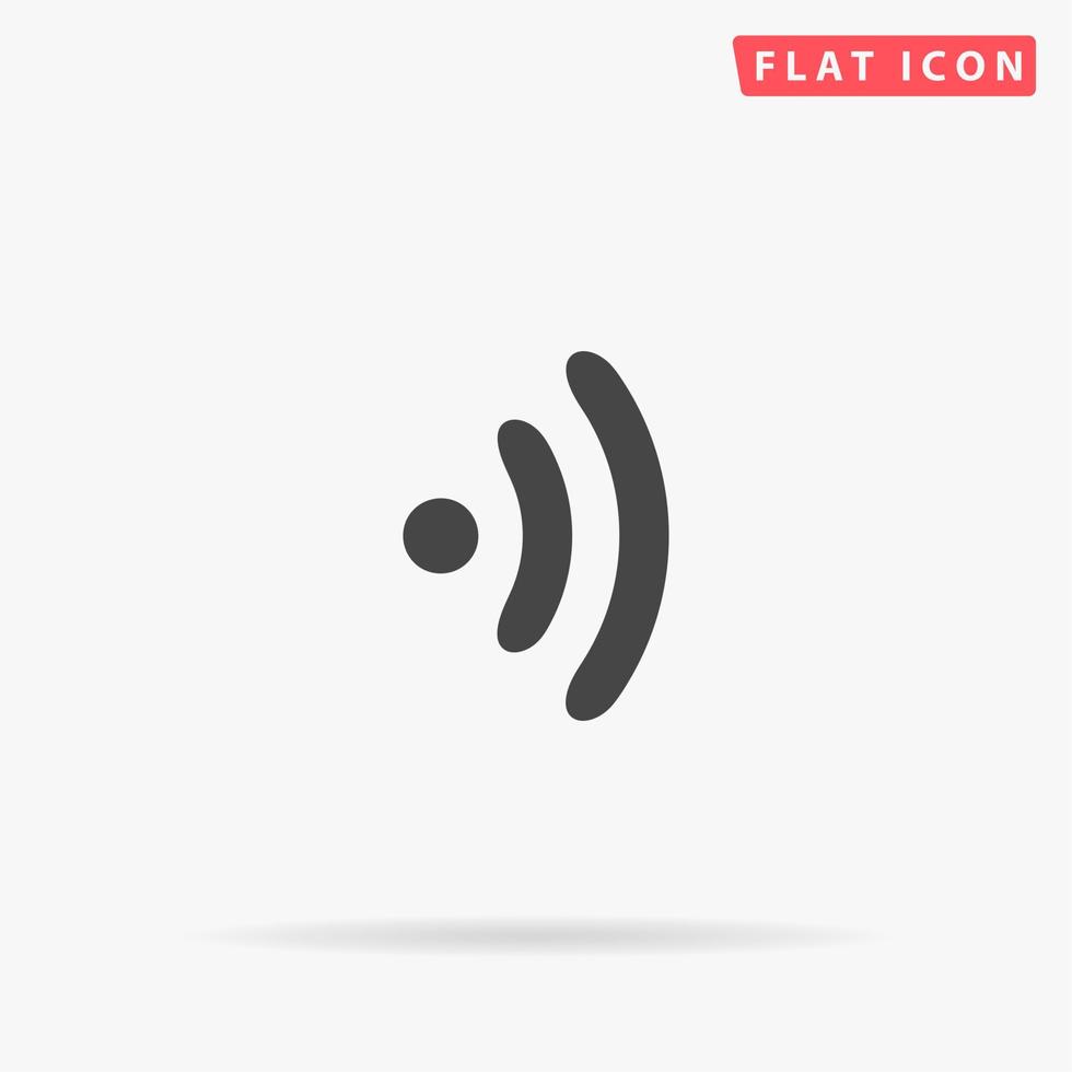 Wireless. Simple flat black symbol with shadow on white background. Vector illustration pictogram