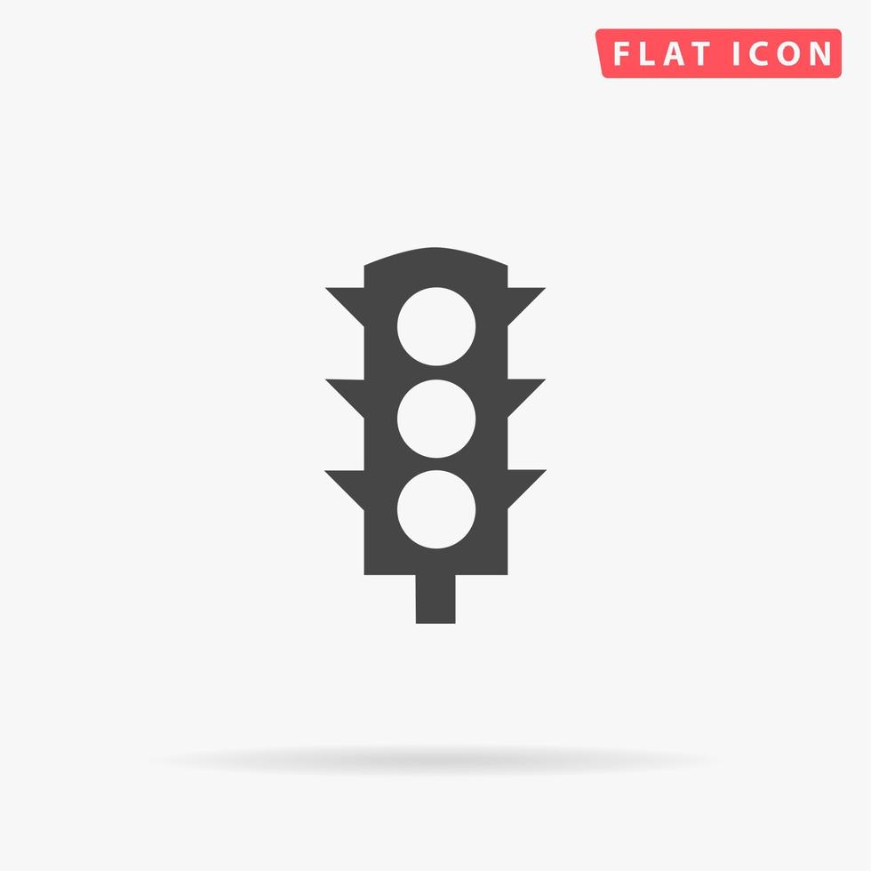 Simple Traffic light. Simple flat black symbol with shadow on white background. Vector illustration pictogram