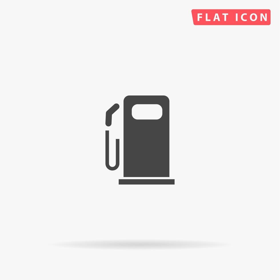 Fuel. Simple flat black symbol with shadow on white background. Vector illustration pictogram