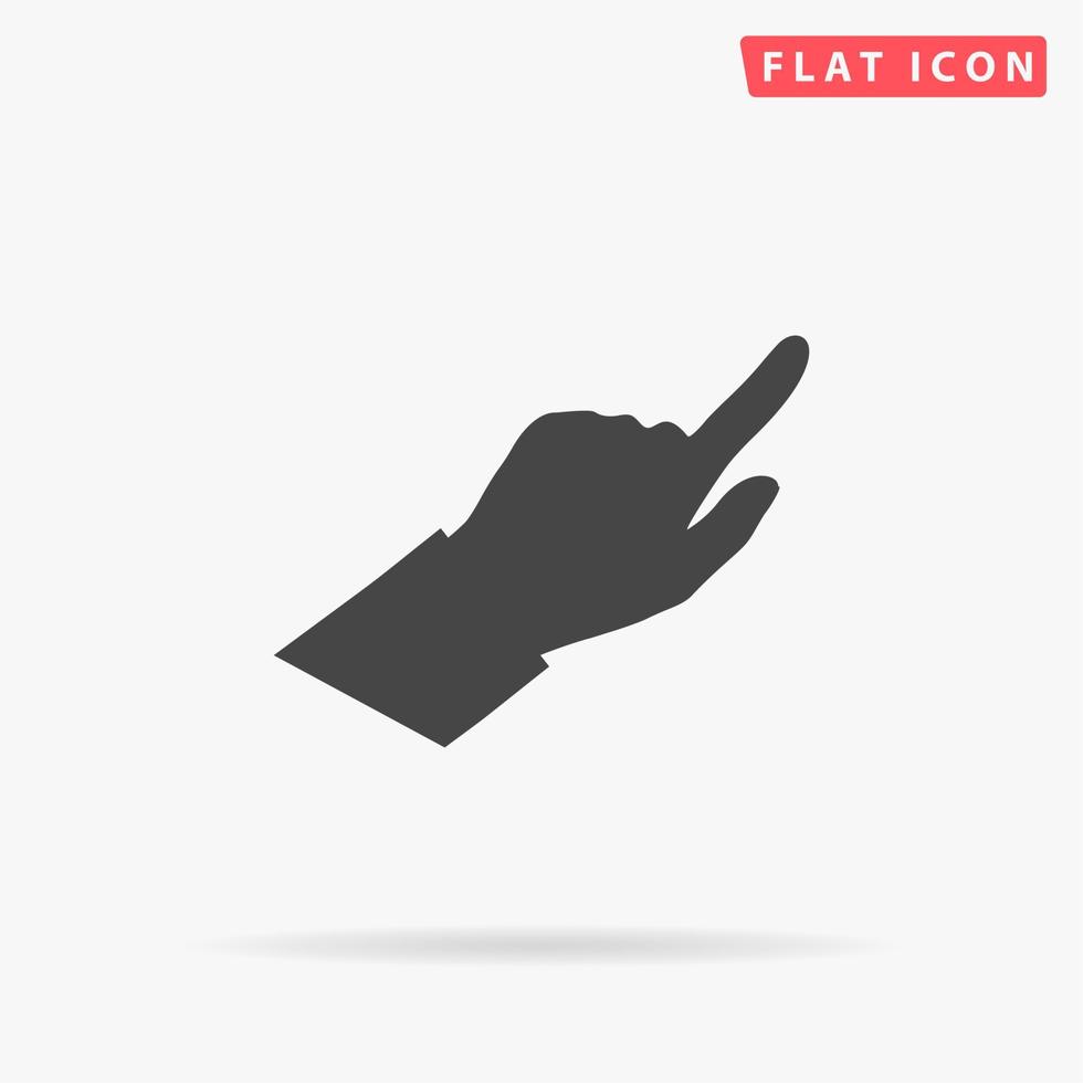 Hand Cursors. Simple flat black symbol with shadow on white background. Vector illustration pictogram