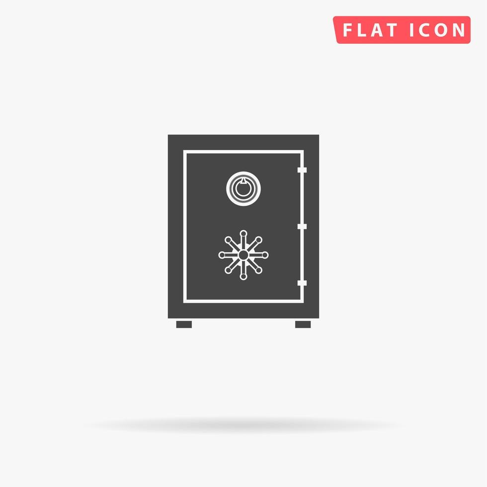 Safe. Simple flat black symbol with shadow on white background. Vector illustration pictogram
