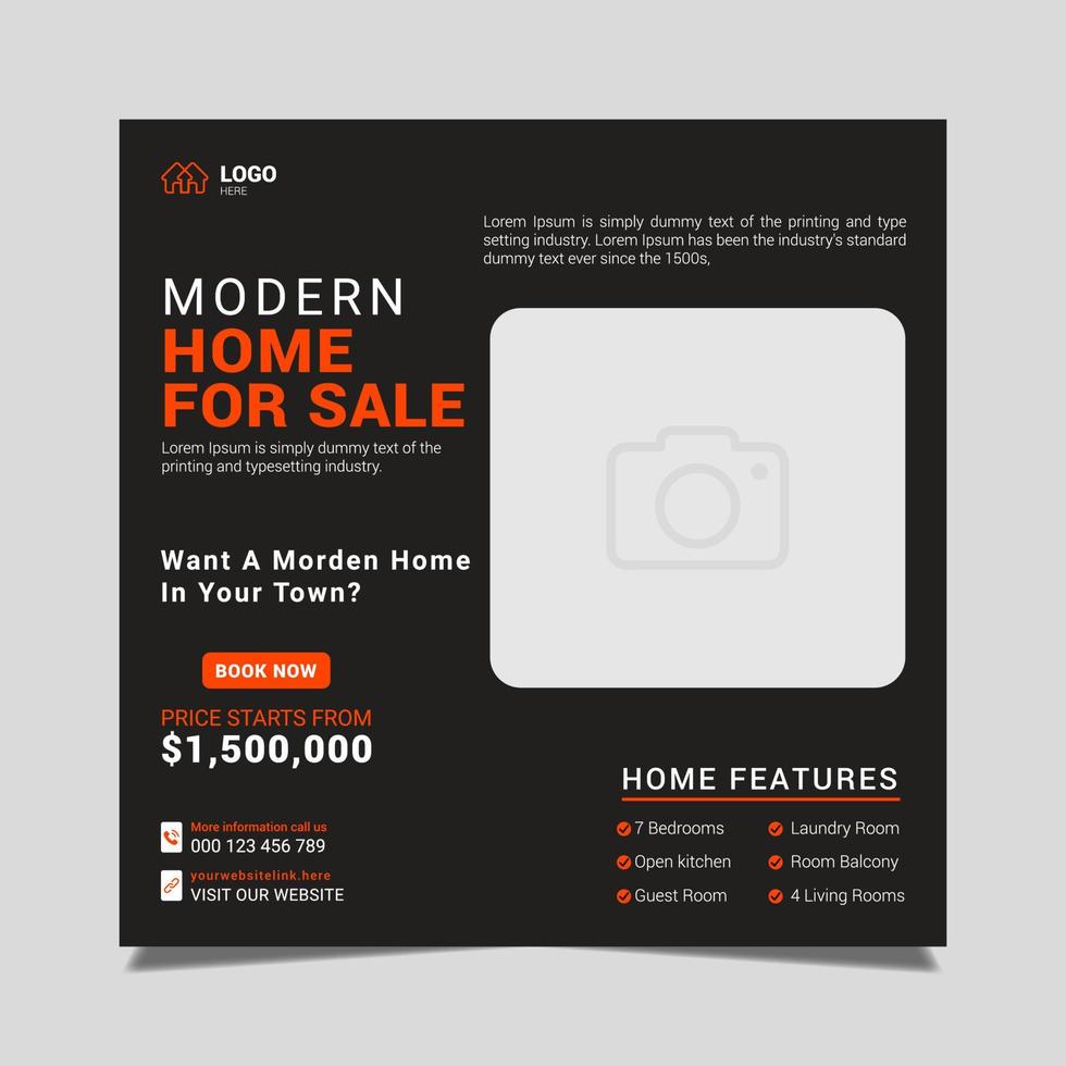 Real Estate House Property Social Media Post Template vector