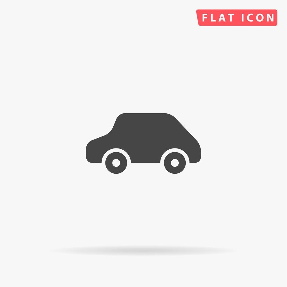 Toy Car logo template. Simple flat black symbol with shadow on white background. Vector illustration pictogram