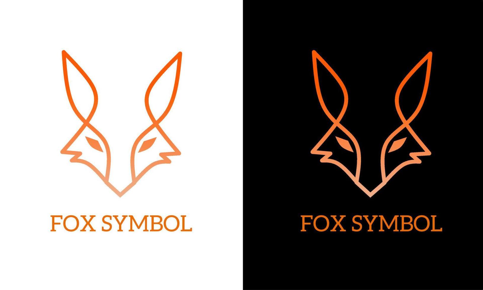 Fox head geometric line art logo template simple design vector