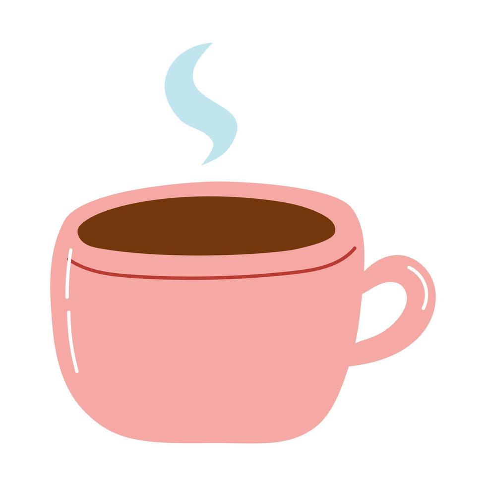 icono de taza de café dibujado a mano. ilustración de vector plano de taza  con café o té con vapor, elemento de diseño de dibujos animados 18924907  Vector en Vecteezy