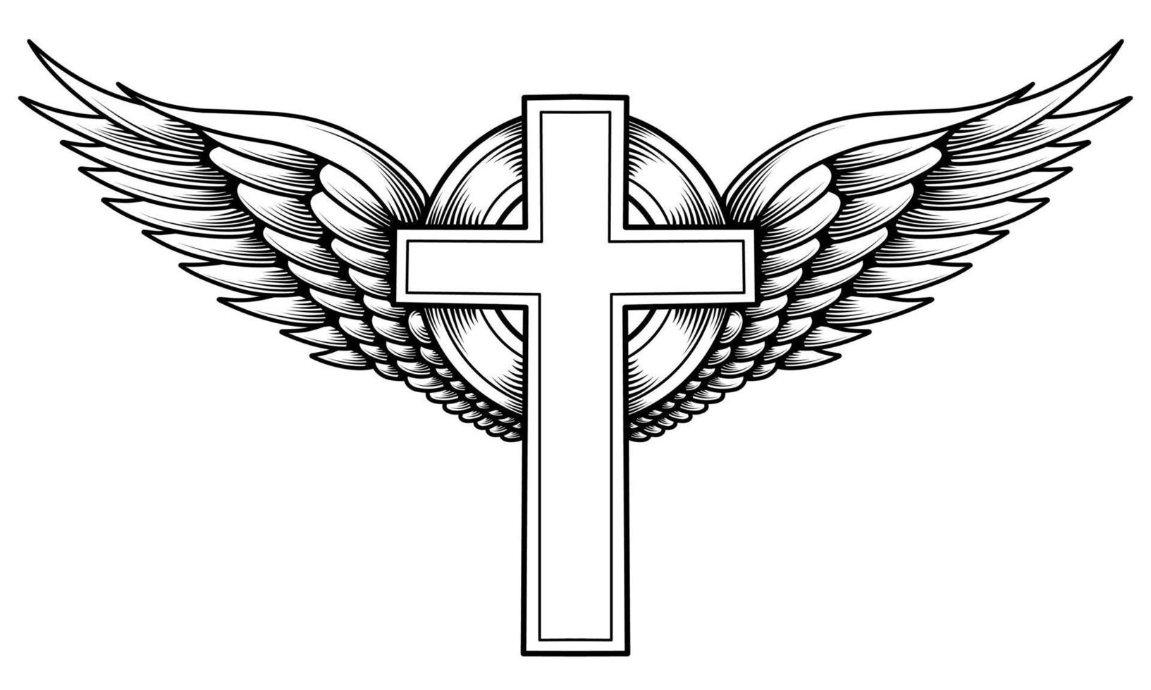 vector cross with wings