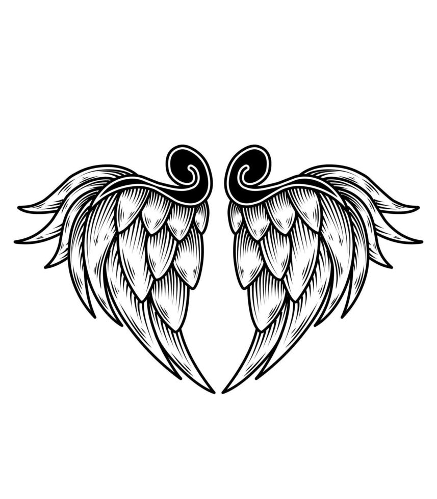 vector angel wings tribal tattoo