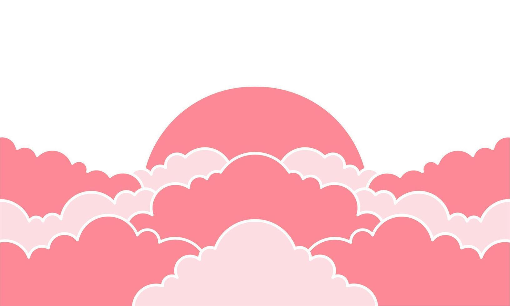 Vector valentines day pink cloud background
