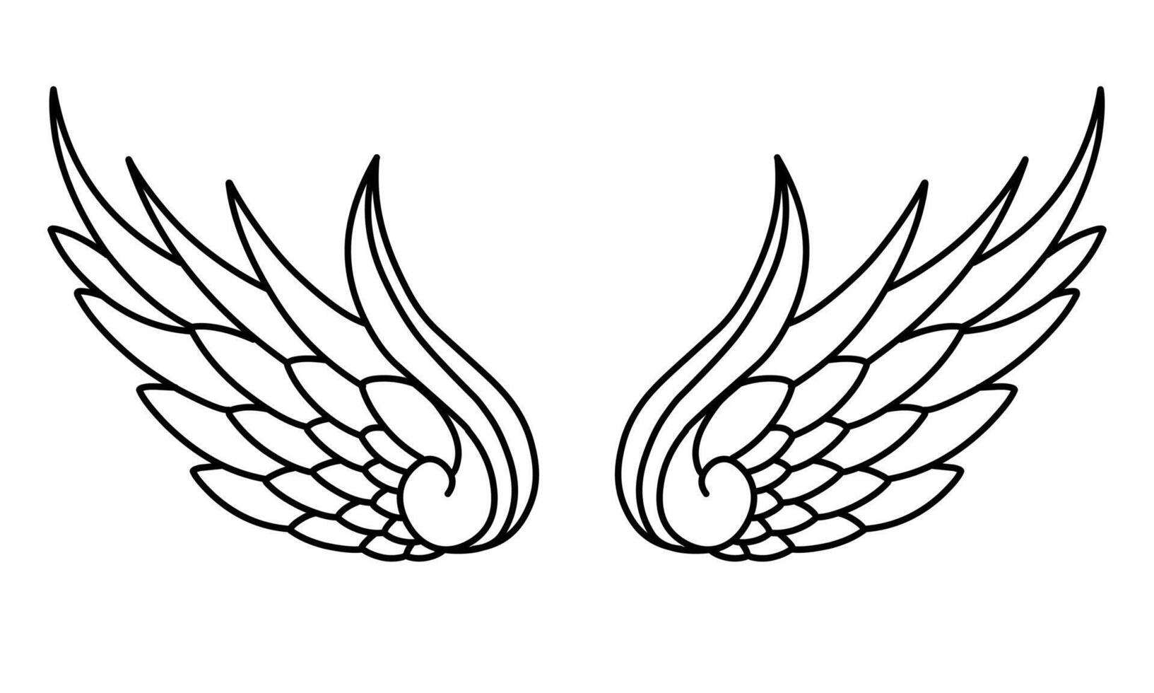 Free vector angel wings line art style