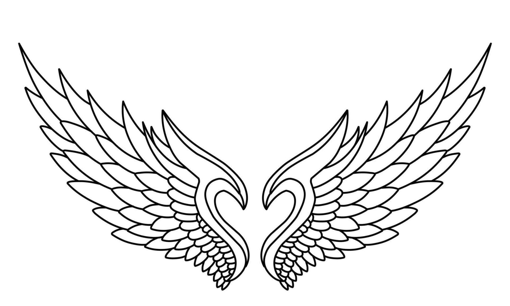 Free vector angel wings line art style