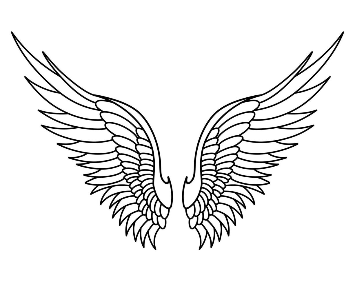 Free vector angel wings line art style