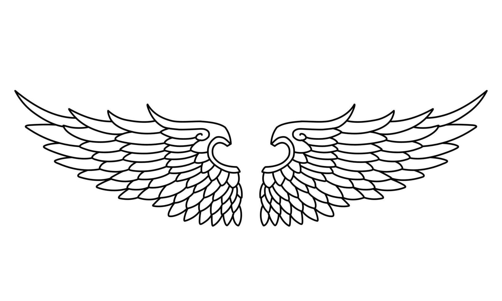 Free vector angel wings line art style