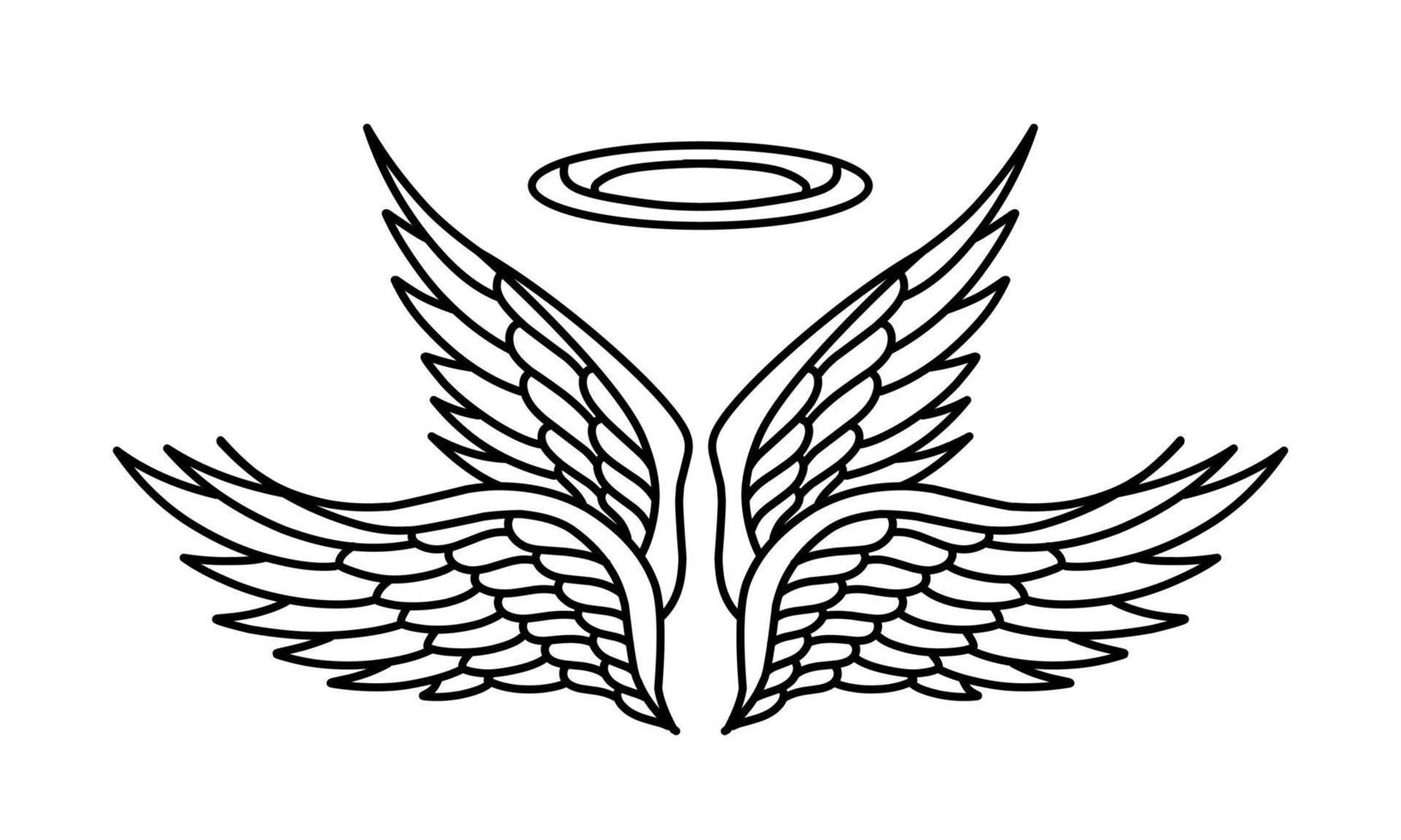 Free vector angel wings line art style