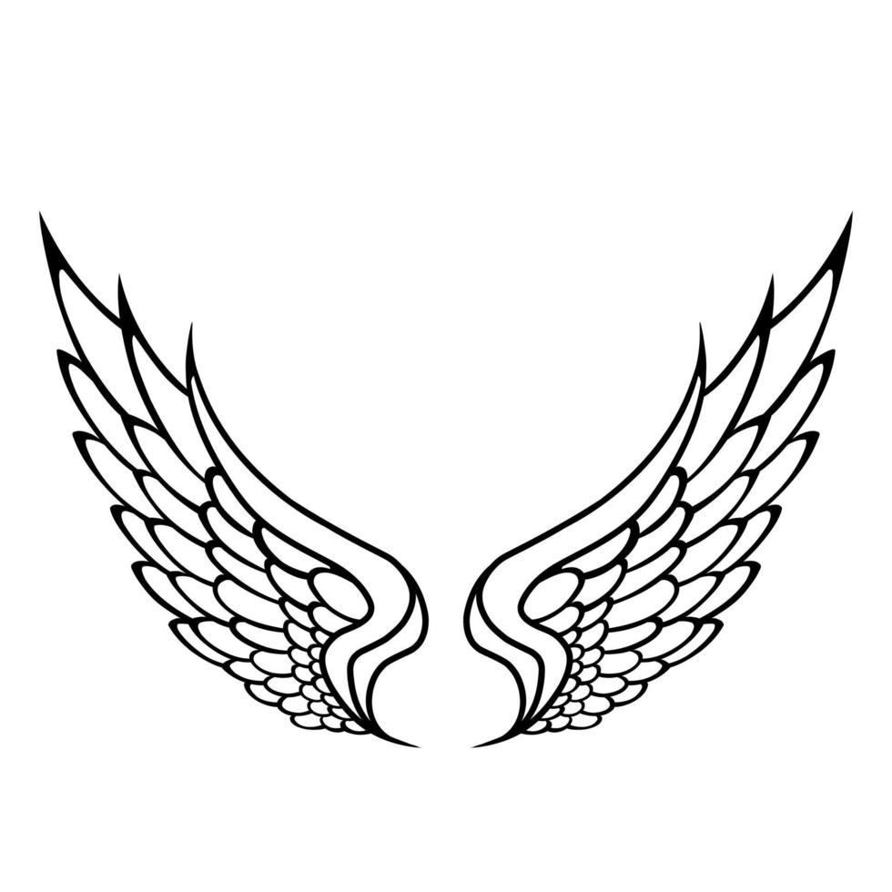 Free vector angel wings line art style