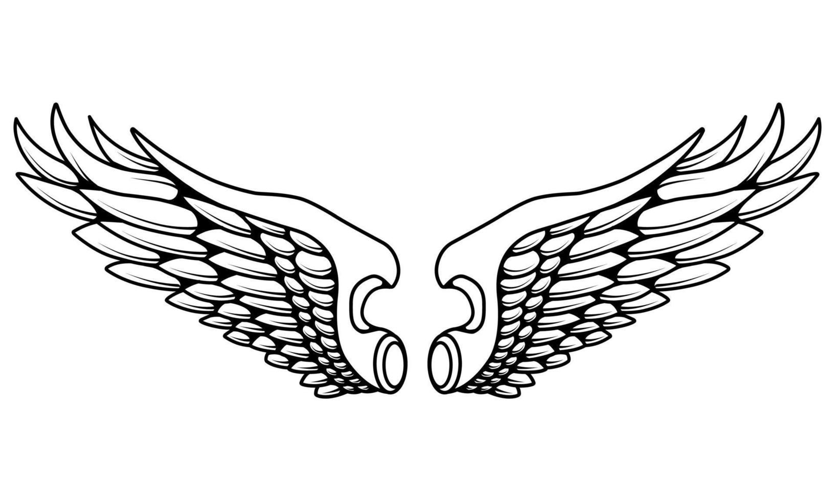 Free vector angel wings line art style