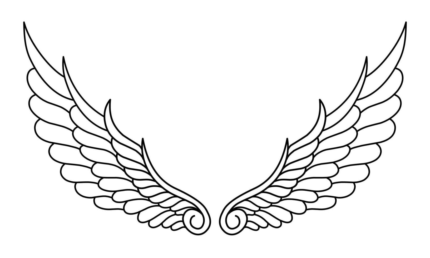 Free vector angel wings line art style